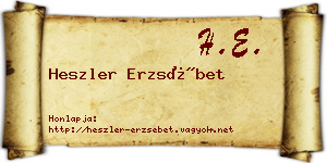 Heszler Erzsébet névjegykártya